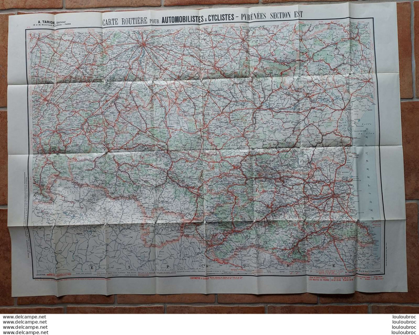 CARTE TARIDE N°21 PYRENEES SECTION EST PARFAIT ETAT - Roadmaps