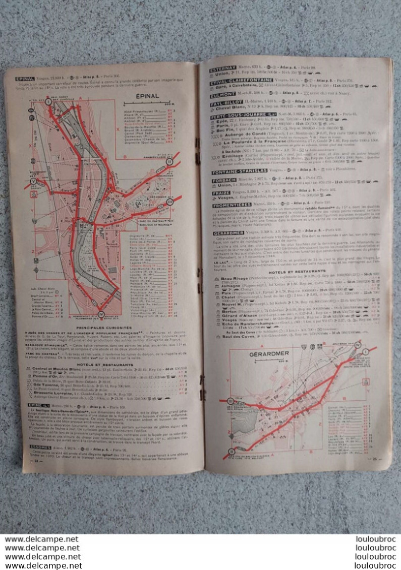 CARTE MICHELIN N°302 DE PARIS A L'ALSACE ET LA LORRAINE  1953-54 - Carte Stradali