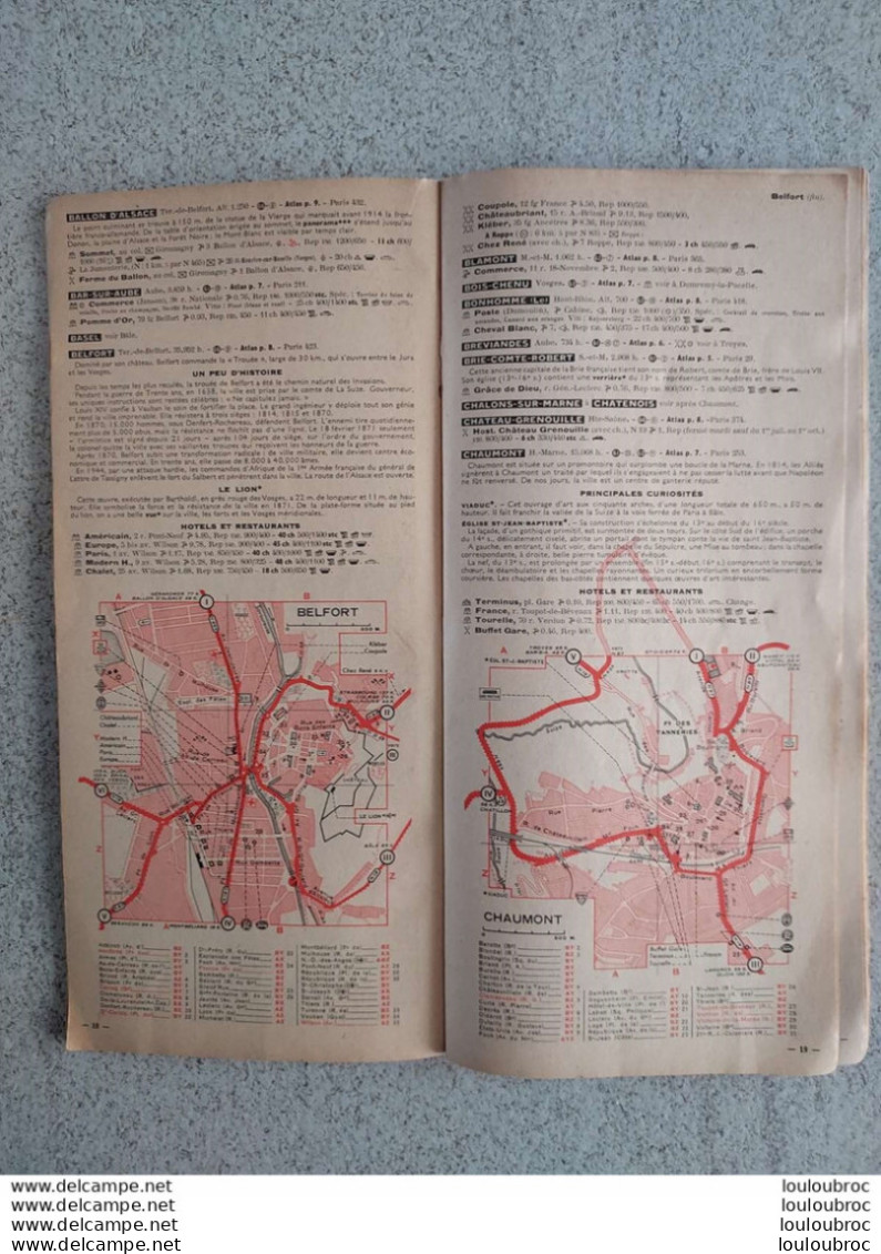 CARTE MICHELIN N°302 DE PARIS A L'ALSACE ET LA LORRAINE  1953-54 - Cartes Routières