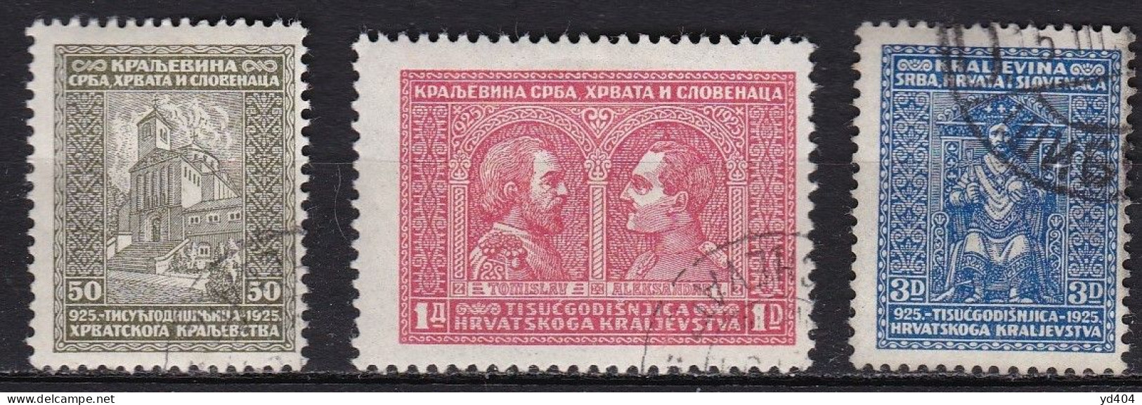 YU014 – YOUGOSLAVIA – 1929 – CROATIAN KINGDOM – Y&T # 204/6 USED 3,25 € - Gebruikt