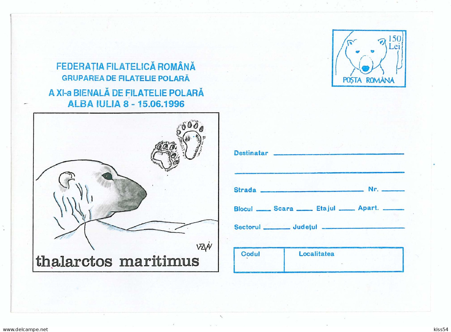 IP 96 - 69 Polar Bear - Stationery - Unused - 1996 - Fauna Artica