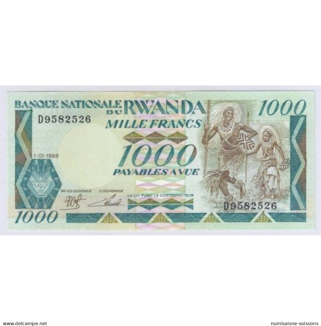 RWANDA - PICK 21 - 1000 FRANCS - 01/01/1988 - NEUF - Rwanda