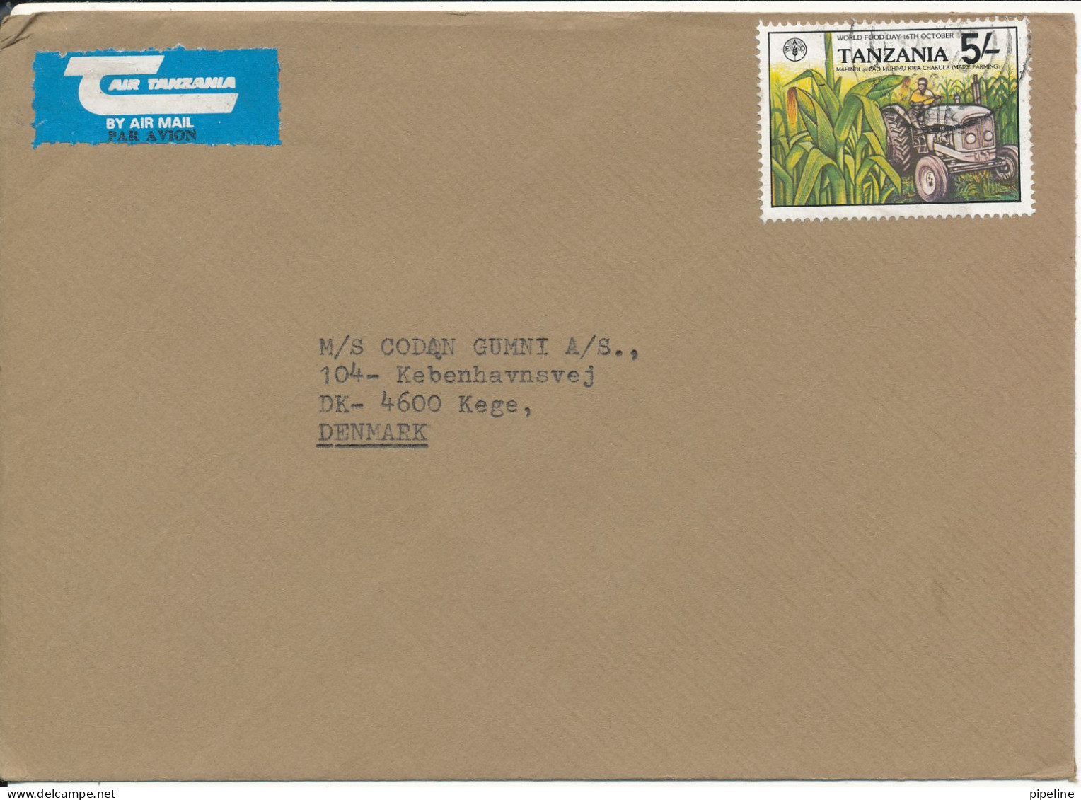 Tanzania Cover Sent To Denmark Single Franked - Tanzanie (1964-...)