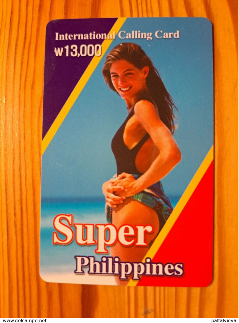 Prepaid Phonecard South Korea, Super Philippines - Woman - Corée Du Sud