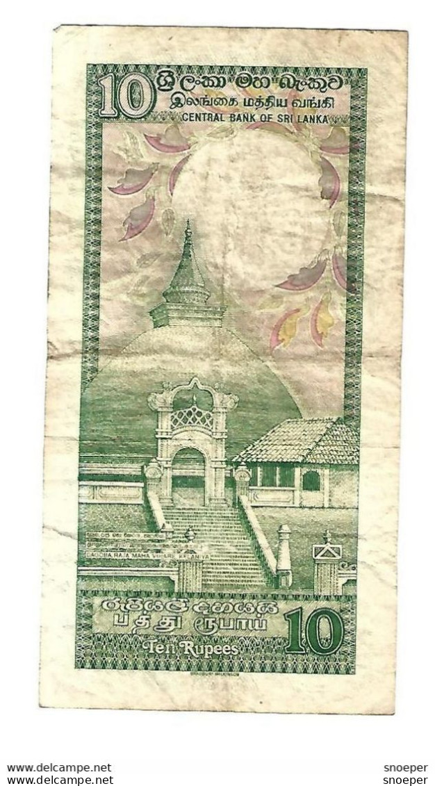 *sri Lanka 10 Rupees 1989  96c - Sri Lanka