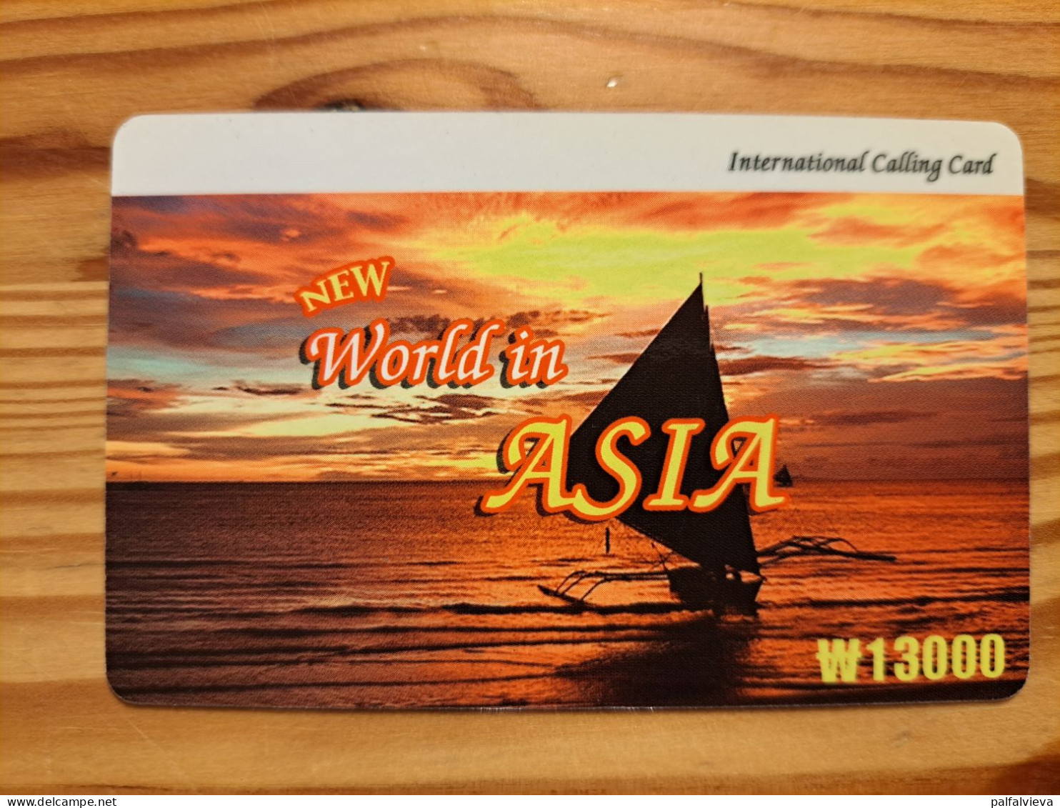 Prepaid Phonecard South Korea, New World In Asia - Ship, Sunset - Corée Du Sud