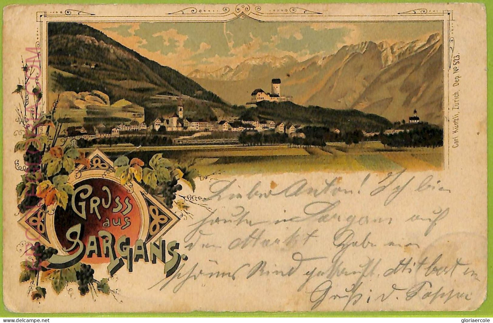 Ad5164 - SWITZERLAND - Ansichtskarten VINTAGE POSTCARD- Gruss Aus Sargans - 1904 - Sargans