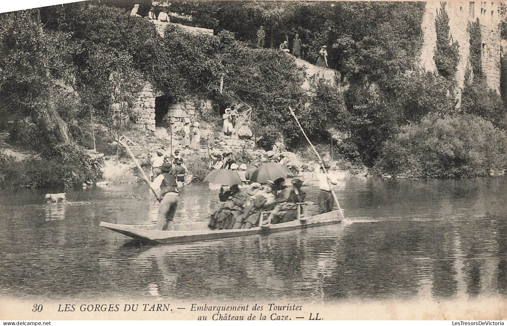 FRANCE - Les Gorges Du Tarn - Embarquement Des Touristes Au Château De La Caze - Carte Postale Ancienne - Altri & Non Classificati