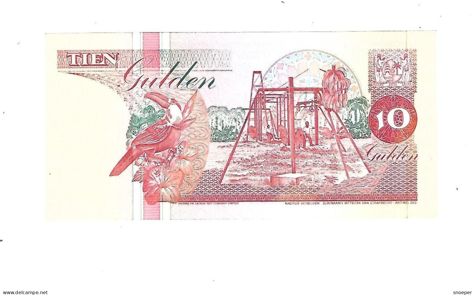 *suriname 10 Gulden 1998  137b Unc - Suriname