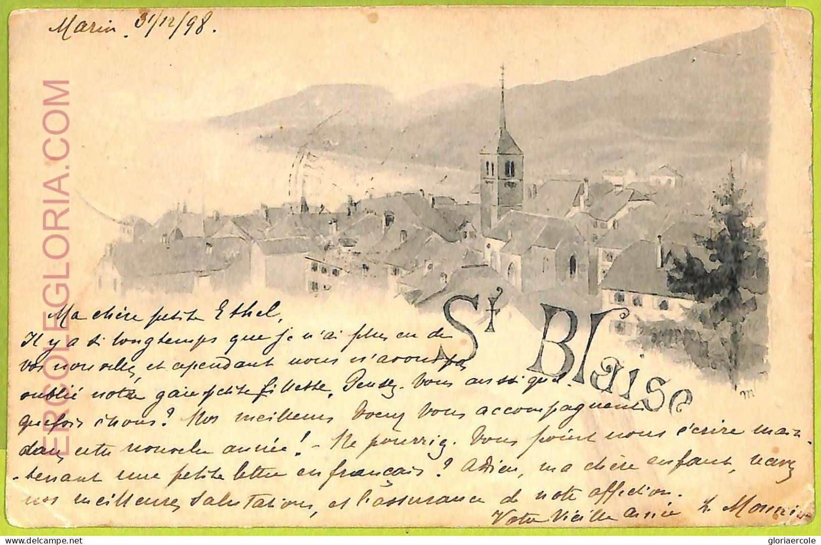 Ad5180 - SWITZERLAND Schweitz - Ansichtskarten VINTAGE POSTCARD - St.Blaise-1898 - Saint-Blaise