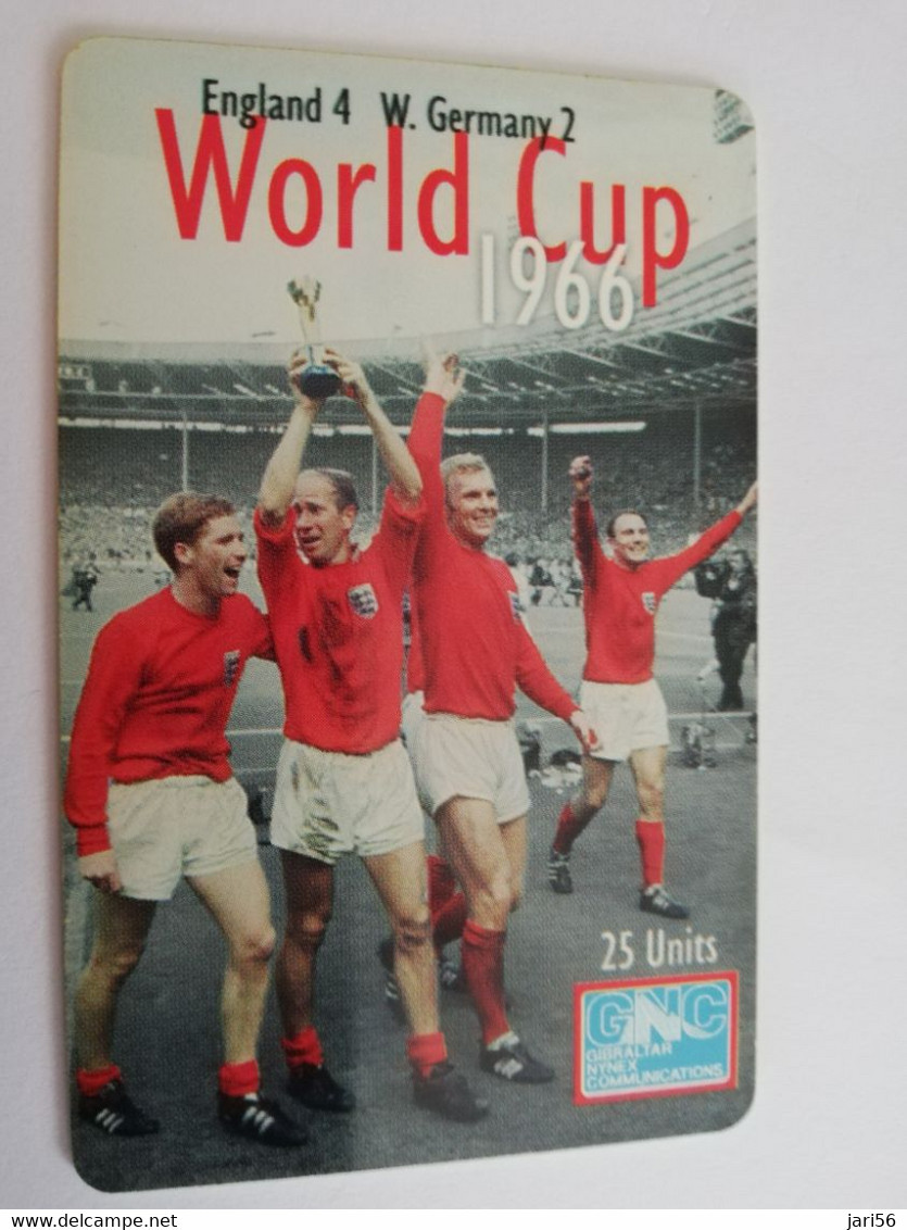 GIBRALTAR  CHIP CARD 25 UNITS  WORLD CUP 1966 / ENGLAND- W GERMANY 4-2    **9426** - Gibraltar