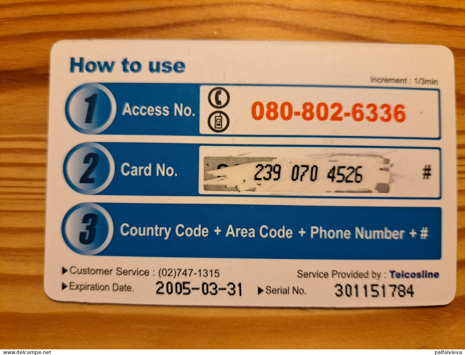 Prepaid Phonecard South Korea, Telcosline, SM - Corea Del Sud