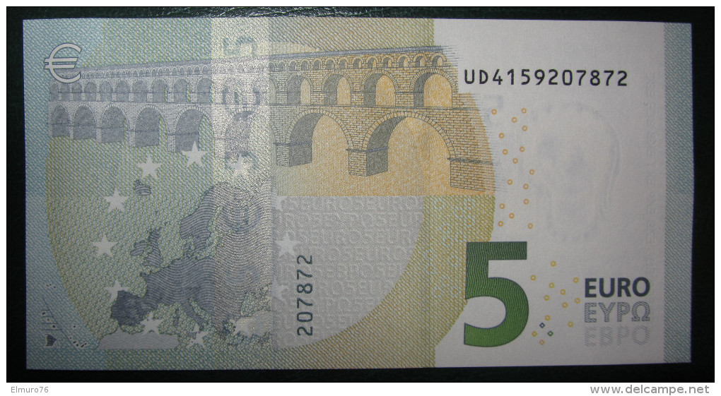 5 EURO U006E4 France Serie UD Ch15 Draghi Perfect UNC - 5 Euro