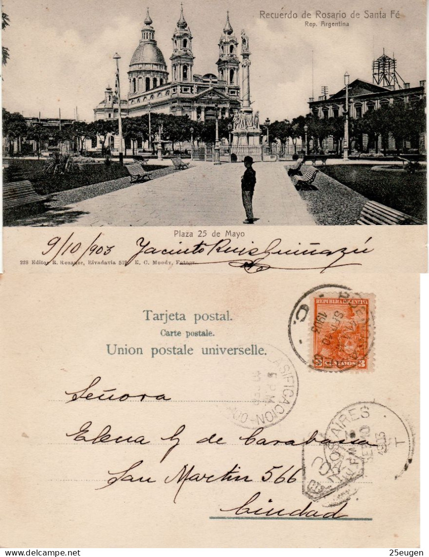 ARGENTINA 1903 POSTCARD SENT TO BUENOS AIRES - Covers & Documents