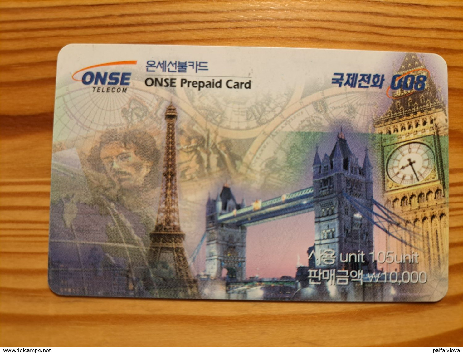 Prepaid Phonecard South Korea, Onse - Paris, London - Corea Del Sur