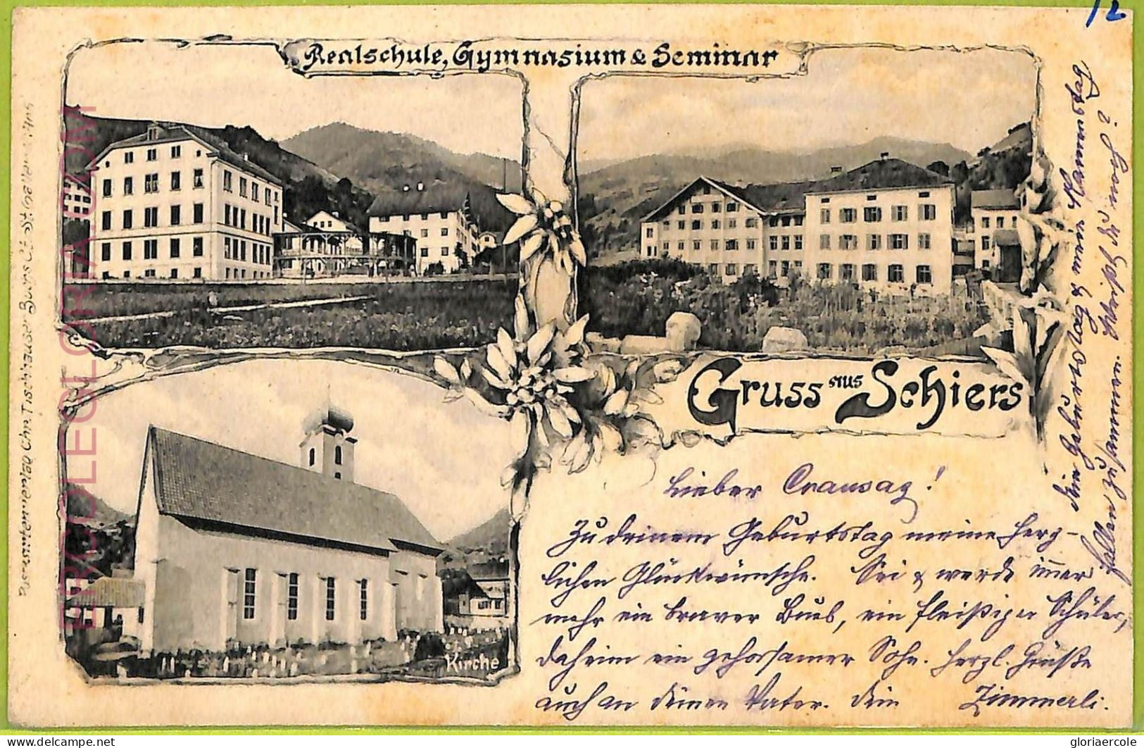 Ad5188 - SWITZERLAND - Ansichtskarten VINTAGE POSTCARD - Gruss Aus Schiers -1903 - Schiers