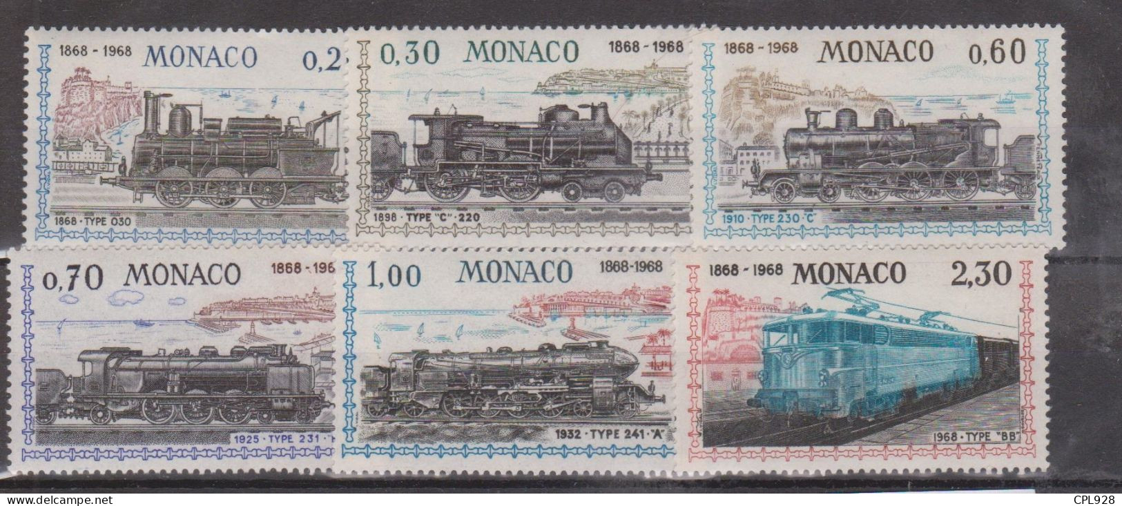 Monaco N°752 à 757 Neufs Sans Charnières (train) - Lettres & Documents