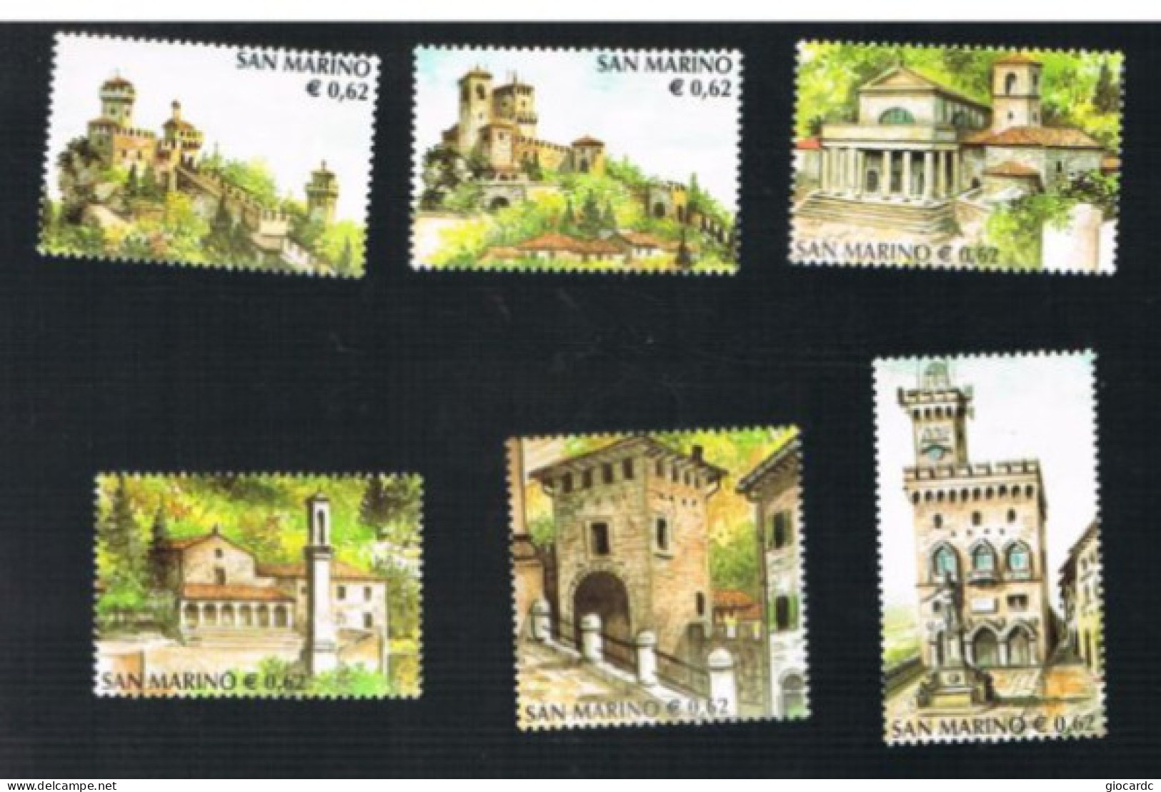 SAN MARINO - UN 1881.1886 - 2002 SERIE TURISTICA  (COMPLET SET OF 6 STAMPS, BY BF)   - MINT ** - Neufs