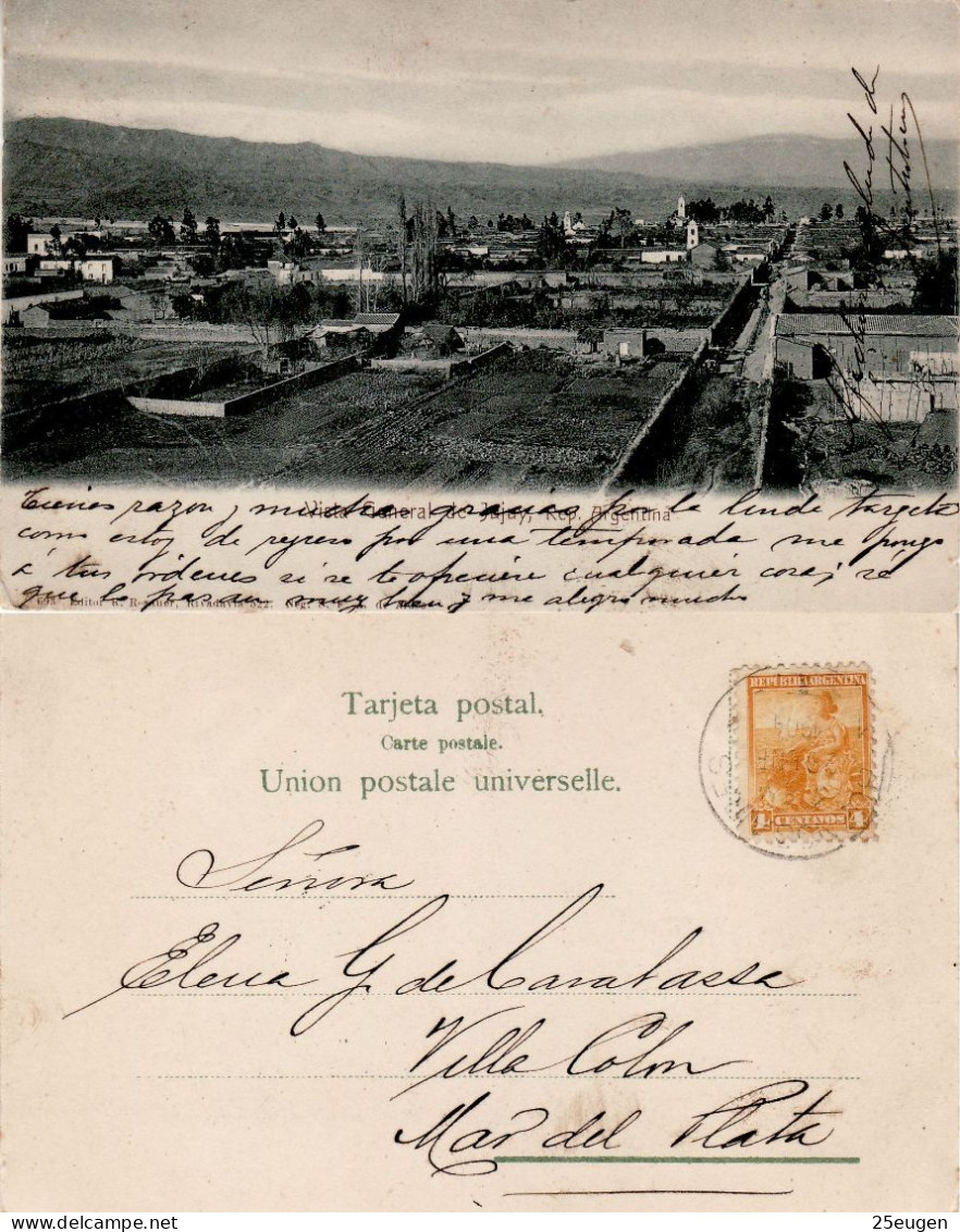 ARGENTINA 1904 POSTCARD SENT TO MAR DEL PLATA - Storia Postale