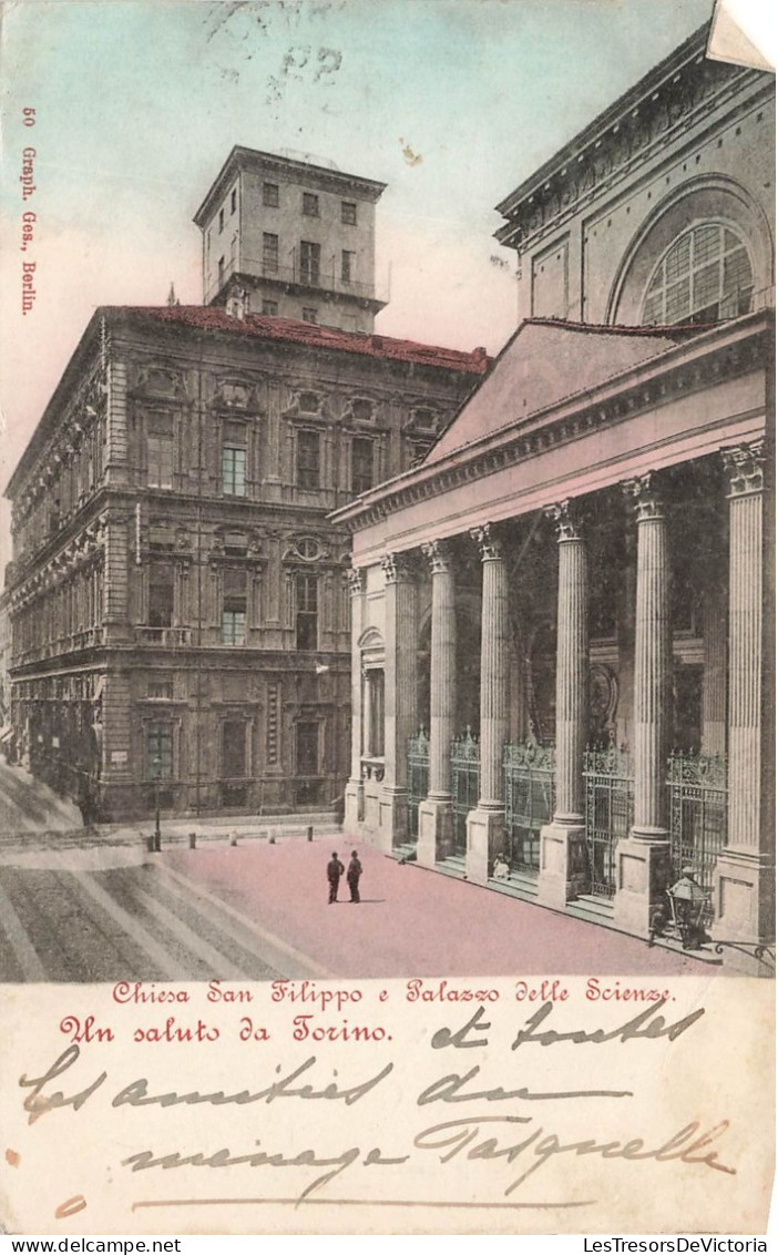 ITALIE - Torino - Chiesa San Filippo E Palazzo Delle Scienze - Colorisé - Un Saluto Da Torino - Carte Postale Ancienne - Autres Monuments, édifices