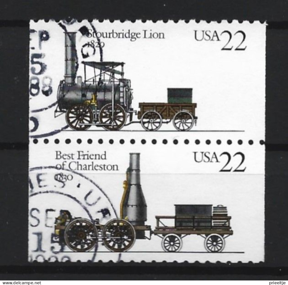 USA 1987 Locomotives Pair Y.T. 1788/1789  (0) - Used Stamps