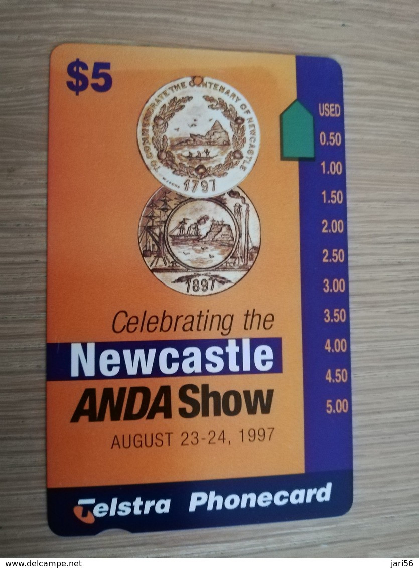 AUSTRALIA  TELSTRA  MINT $5,- NEWCASTLE  ANDA SHOW 1997  COINS ON CARD ** 1526** - Australien