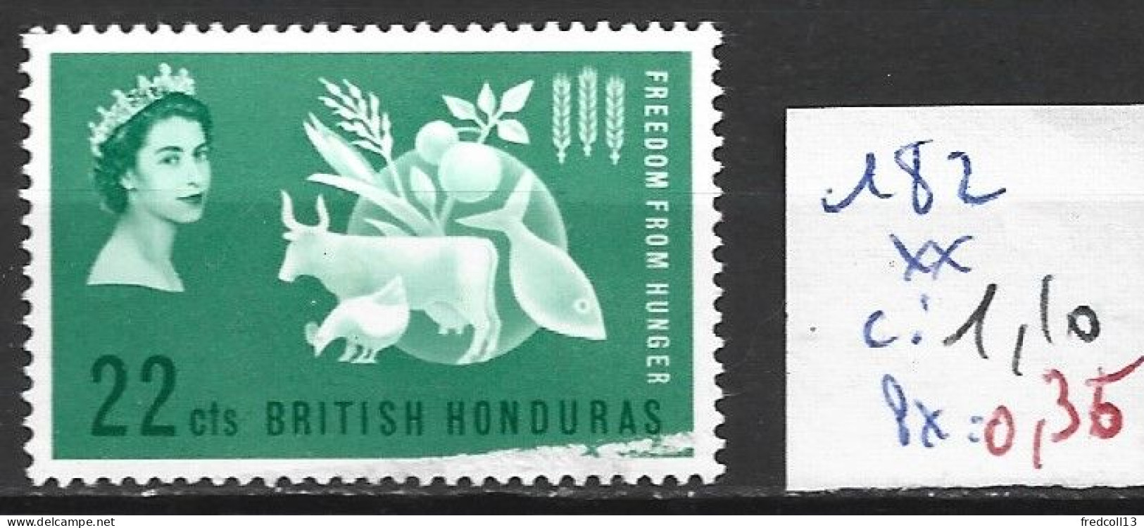 HONDURAS BRITANNIQUE 182 ** Côte 1.10 € - British Honduras (...-1970)