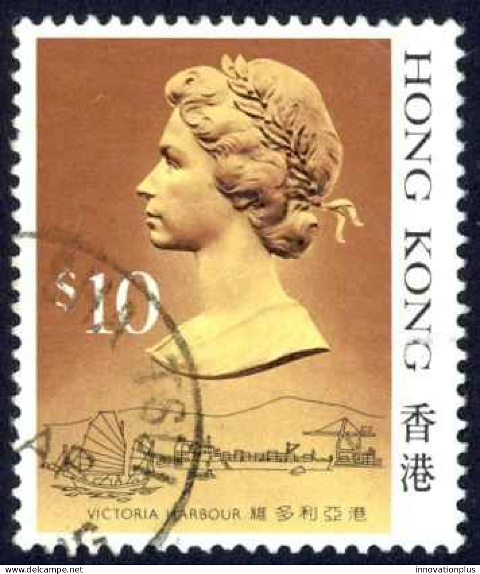 Hong Kong Sc# 502 Used 1987 $10 QEII Definitive - Gebruikt