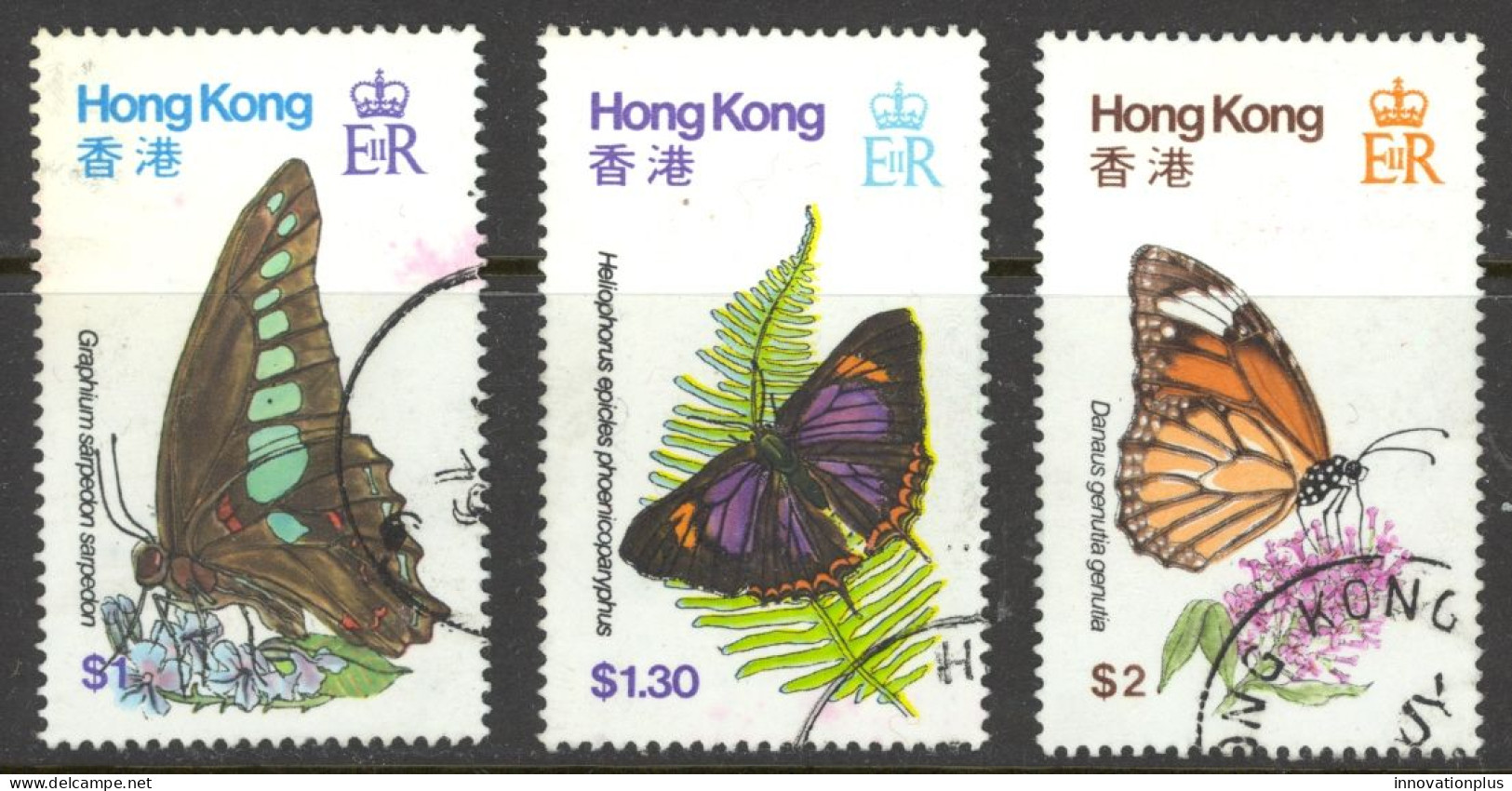 Hong Kong Sc# 355-357 Used 1979 Butterflies - Gebruikt