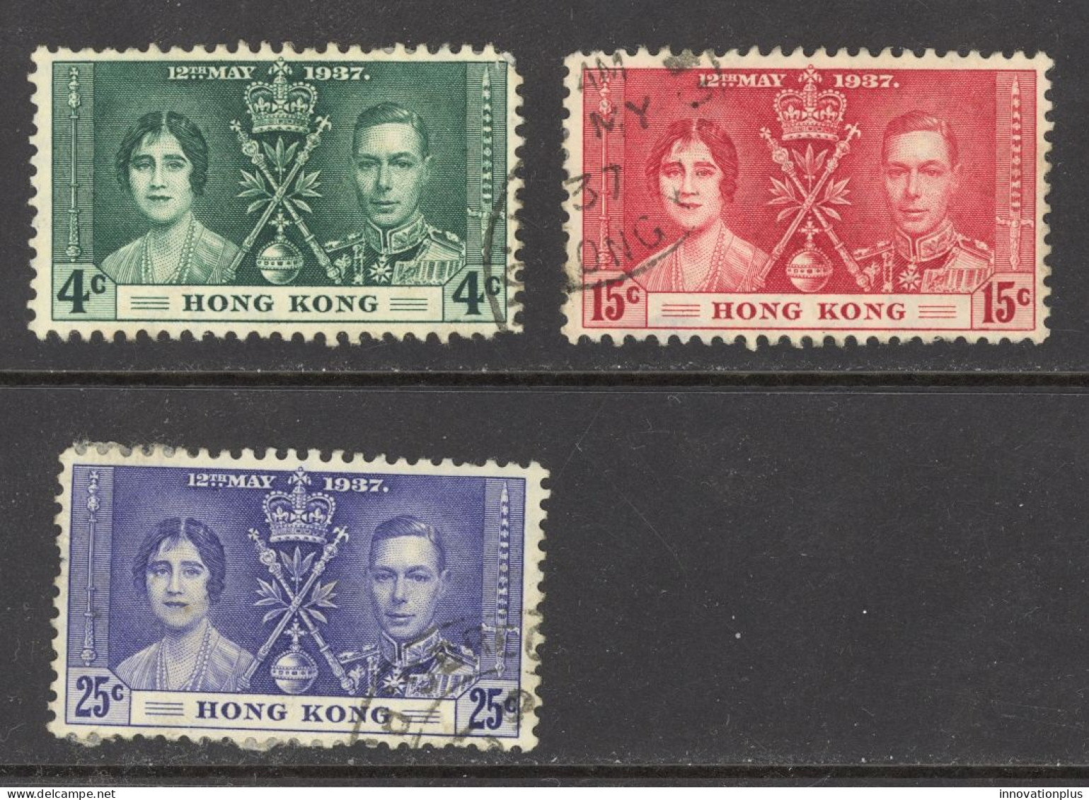 Hong Kong Sc# 151-153 Used 1937 Coronation Issue - Usados