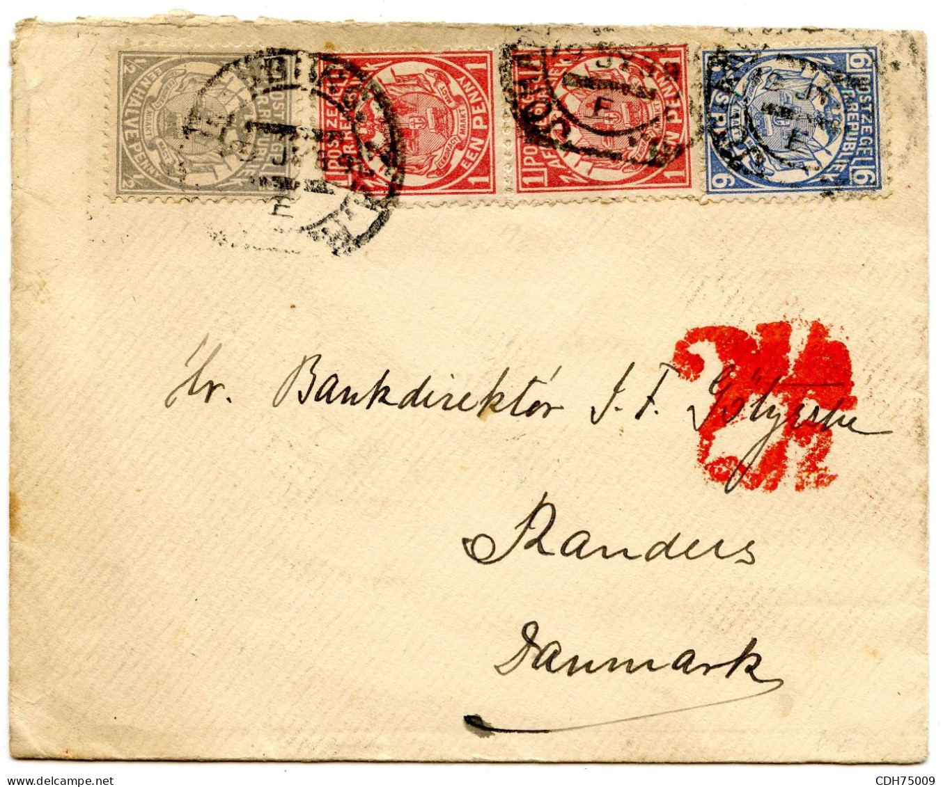 EX-COLONIES ANGLAISES - TRANSVAAL - LETTRE DE JOHANNESBURG POUR LE DANEMARK (1 TIMBRE DEFAUT) - Transvaal (1870-1909)