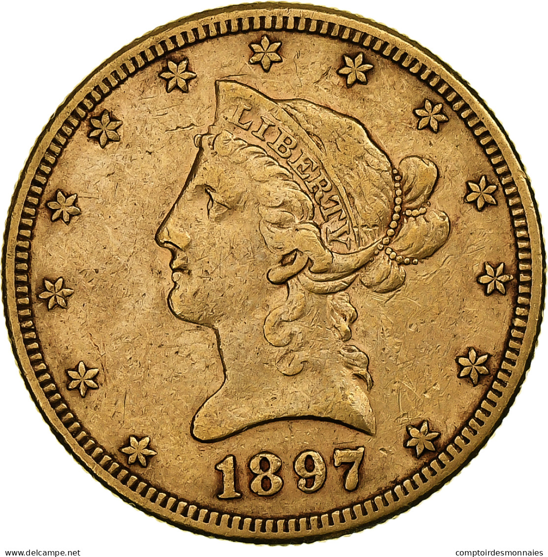 Monnaie, États-Unis, Coronet Head, $10, Eagle, 1897, U.S. Mint, San Francisco - 10$ - Eagles - 1866-1907: Coronet Head (Tête Couronnée)