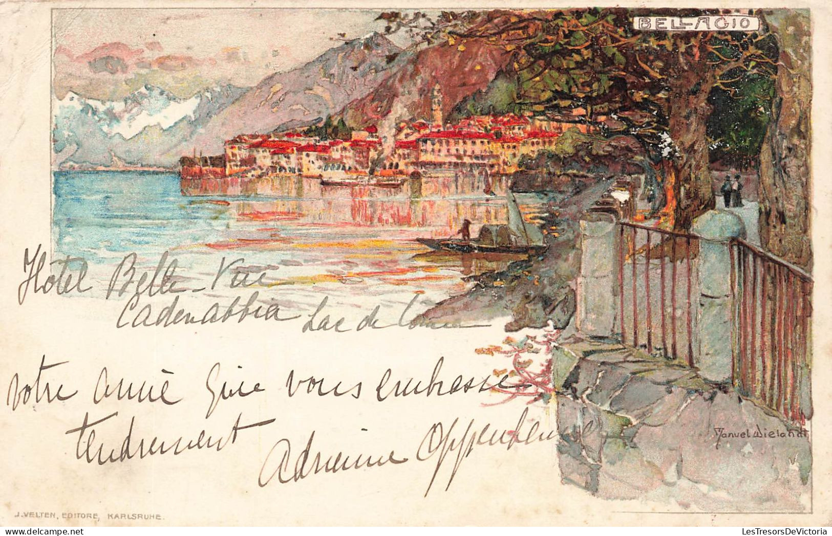 ITALIE - Bellagio - Manuel Wielandt - Dessin - Carte Postale Ancienne - Autres & Non Classés