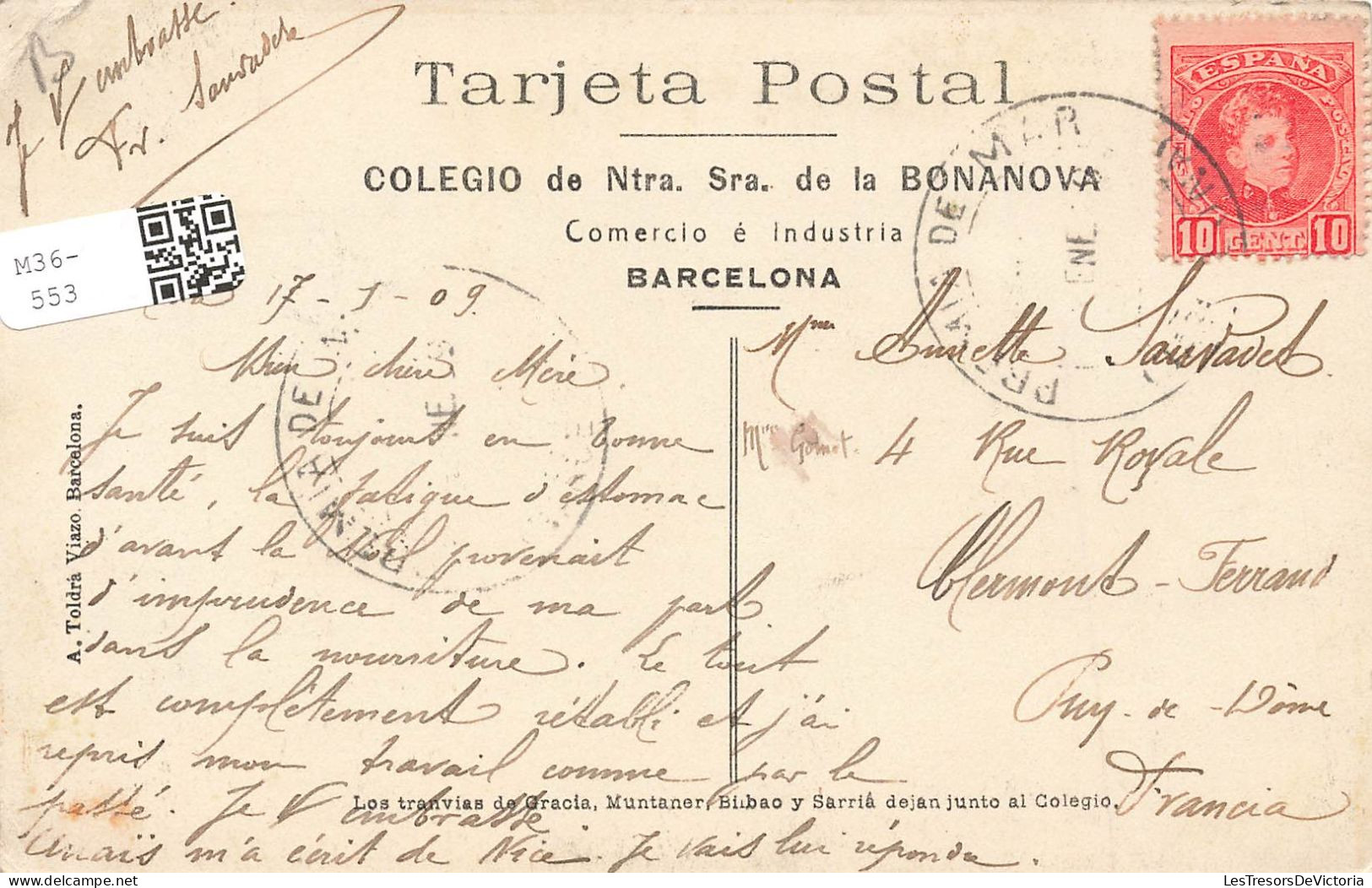 ESPAGNE - Barcelona - Colegio De Ntra Sra. De La Bonanova - Parque Lago - Carte Postale Ancienne - Barcelona