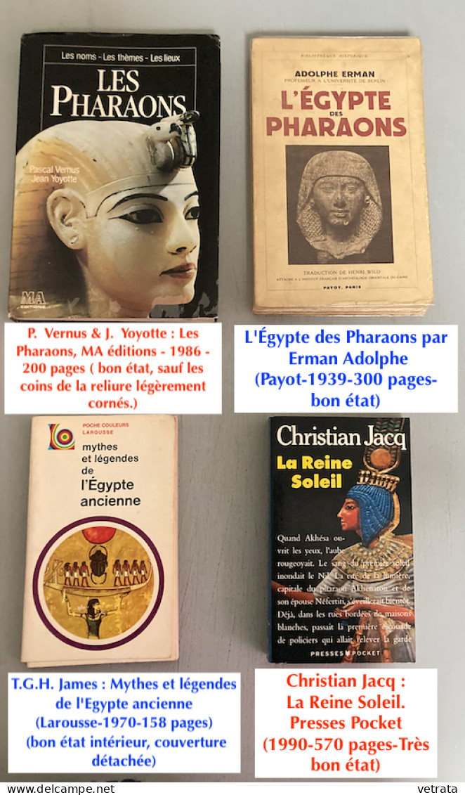 ÉGYPTE ANCIENNE/PHARAONS : 6 Livres - 1 Magazine - 4 Planches Arnaud & 1 Carte + 4 Articles (plus De 80 Feuillets) /// ( - Lots De Plusieurs Livres