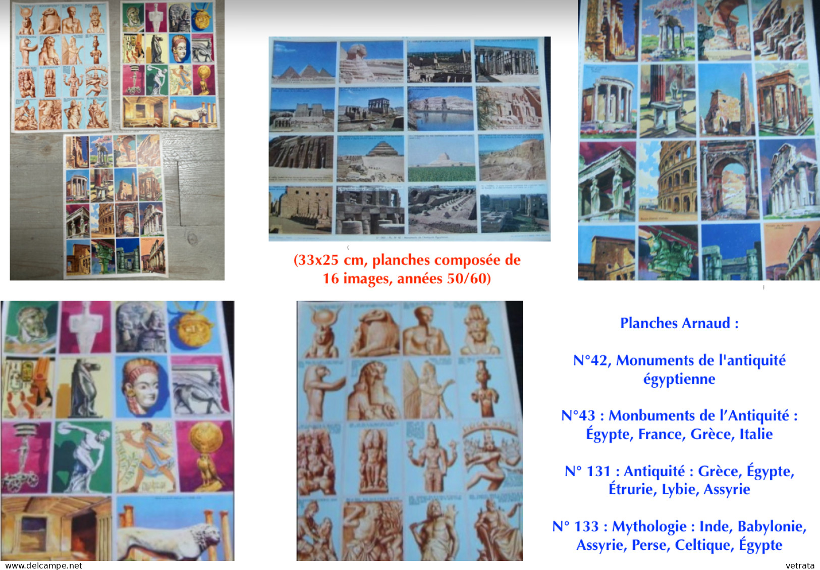 ÉGYPTE ANCIENNE/PHARAONS : 6 Livres - 1 Magazine - 4 Planches Arnaud & 1 Carte + 4 Articles (plus De 80 Feuillets) /// ( - Lots De Plusieurs Livres