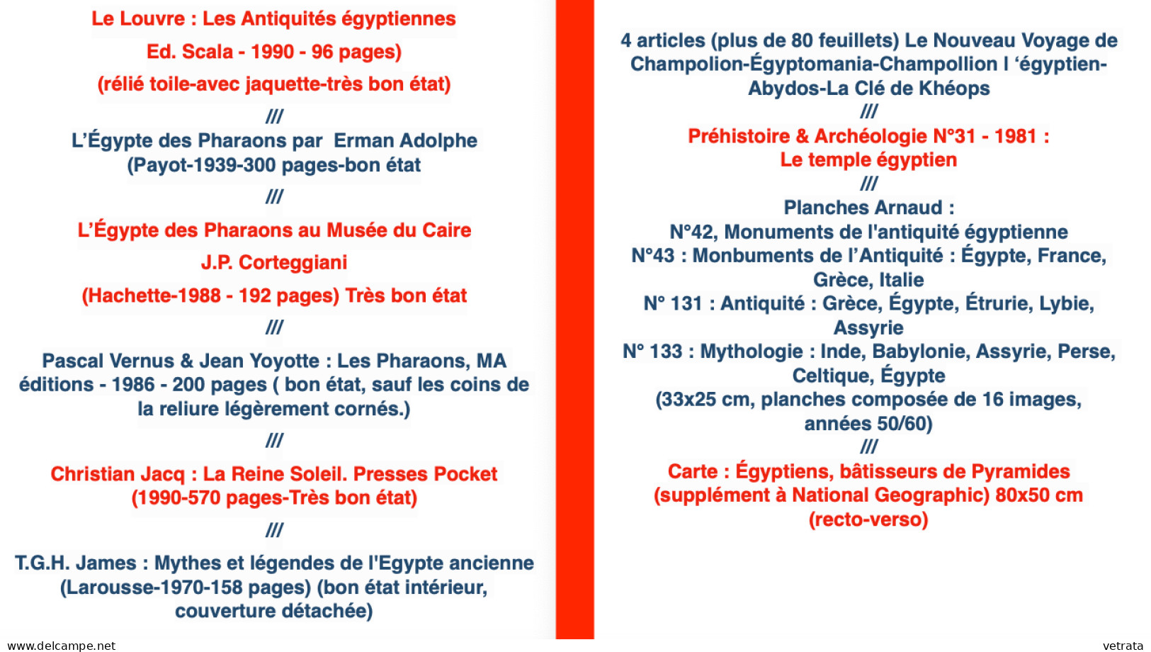 ÉGYPTE ANCIENNE/PHARAONS : 6 Livres - 1 Magazine - 4 Planches Arnaud & 1 Carte + 4 articles (plus de 80 feuillets) /// (