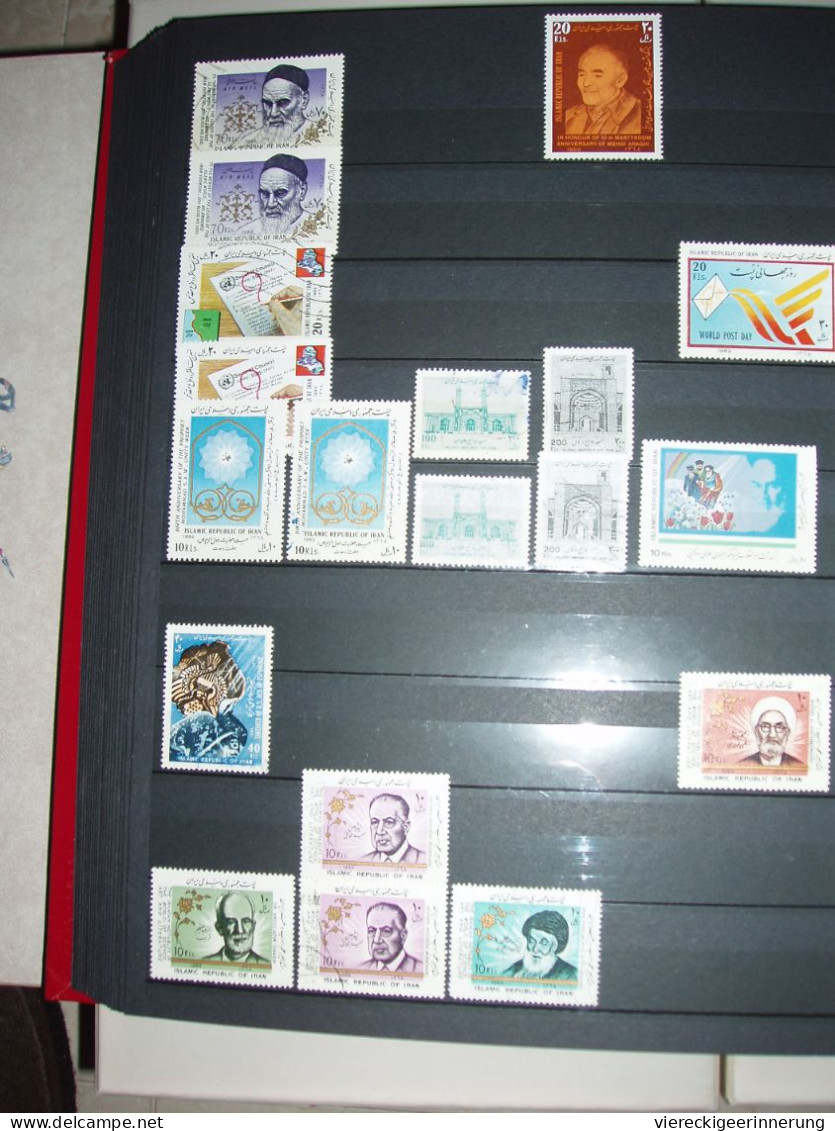 ! Collection in Album, Persia, Persien, Iran, stamps 1960-1999 (a lot from 1980iger) + 27 covers + 4 banknotes