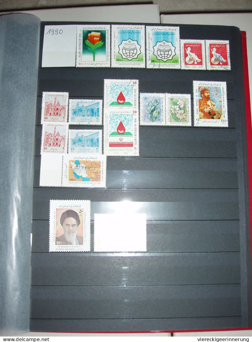 ! Collection in Album, Persia, Persien, Iran, stamps 1960-1999 (a lot from 1980iger) + 27 covers + 4 banknotes