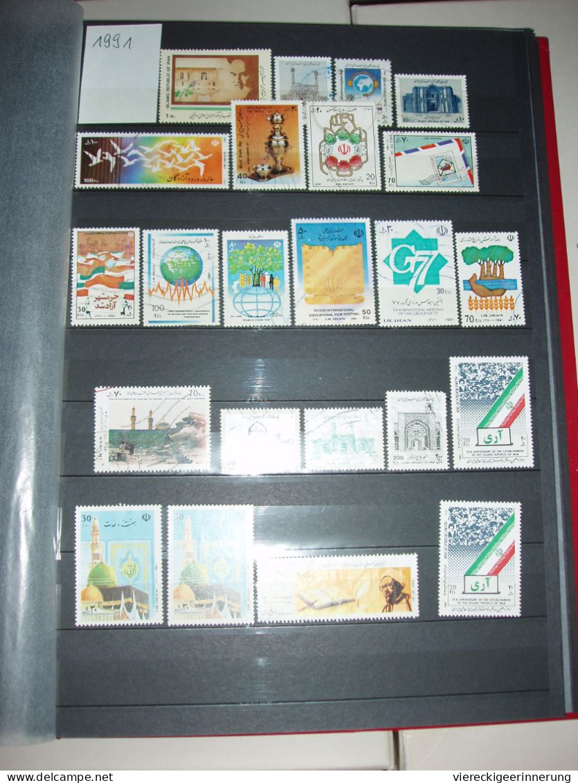 ! Collection in Album, Persia, Persien, Iran, stamps 1960-1999 (a lot from 1980iger) + 27 covers + 4 banknotes