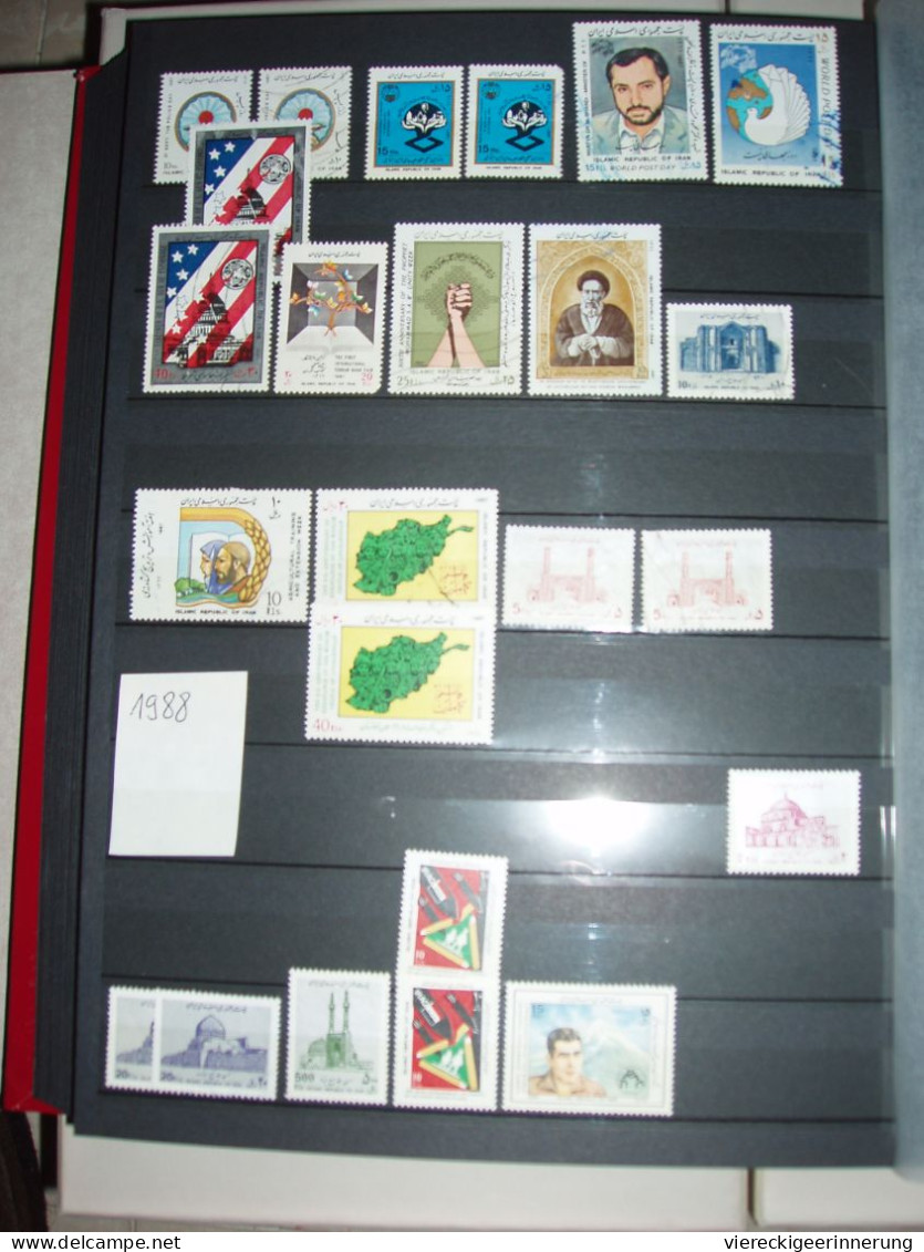 ! Collection in Album, Persia, Persien, Iran, stamps 1960-1999 (a lot from 1980iger) + 27 covers + 4 banknotes