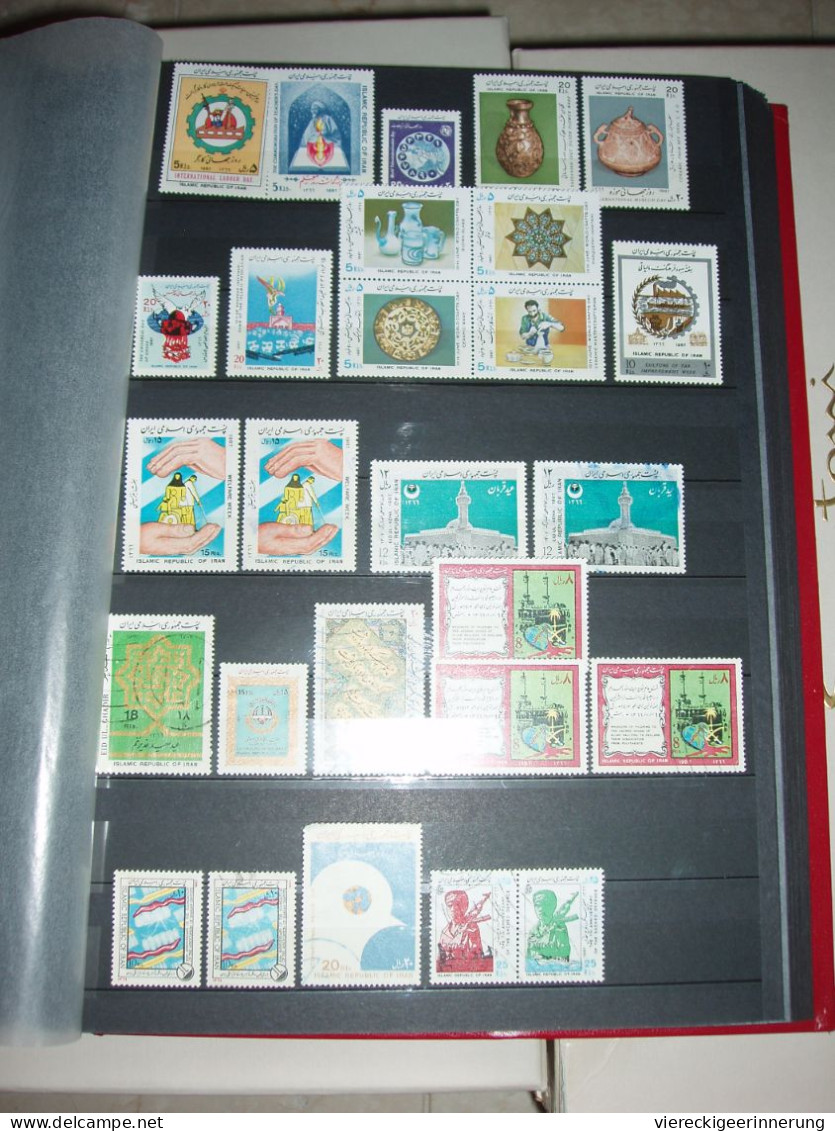 ! Collection in Album, Persia, Persien, Iran, stamps 1960-1999 (a lot from 1980iger) + 27 covers + 4 banknotes