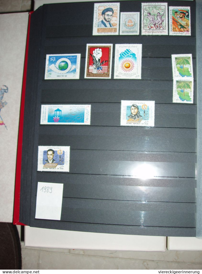 ! Collection in Album, Persia, Persien, Iran, stamps 1960-1999 (a lot from 1980iger) + 27 covers + 4 banknotes