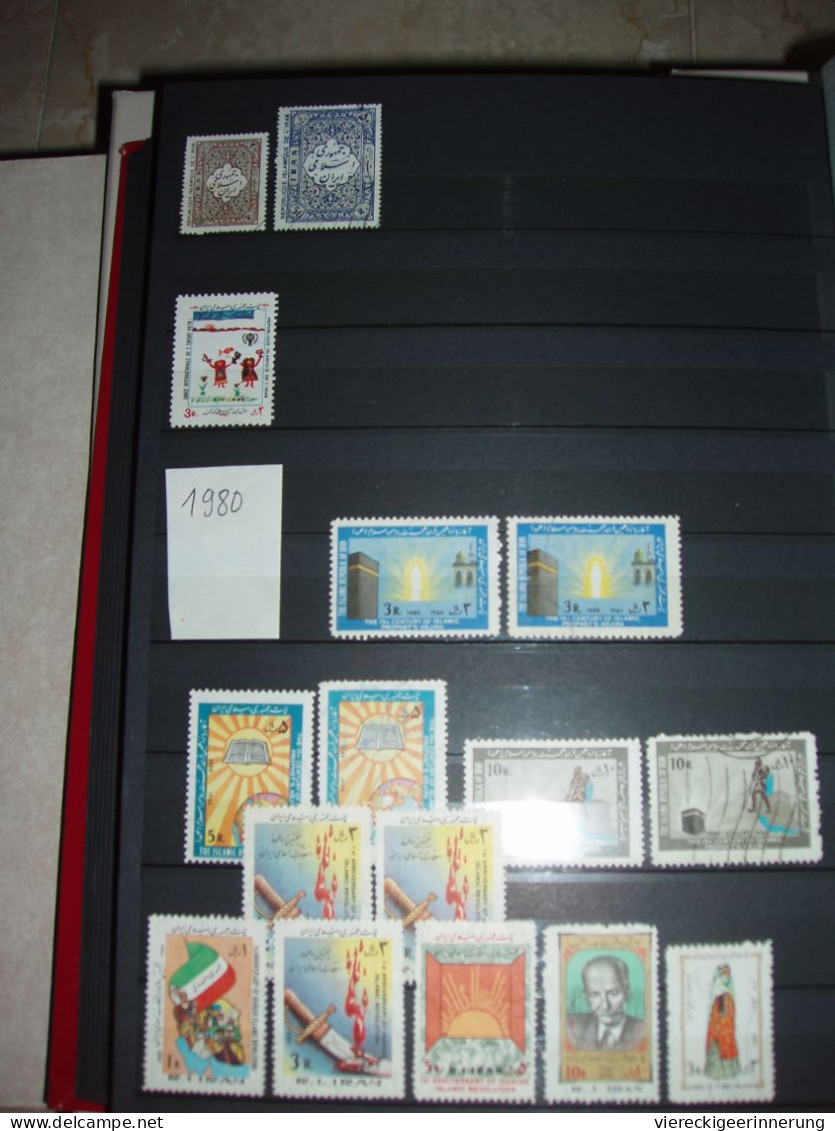 ! Collection in Album, Persia, Persien, Iran, stamps 1960-1999 (a lot from 1980iger) + 27 covers + 4 banknotes