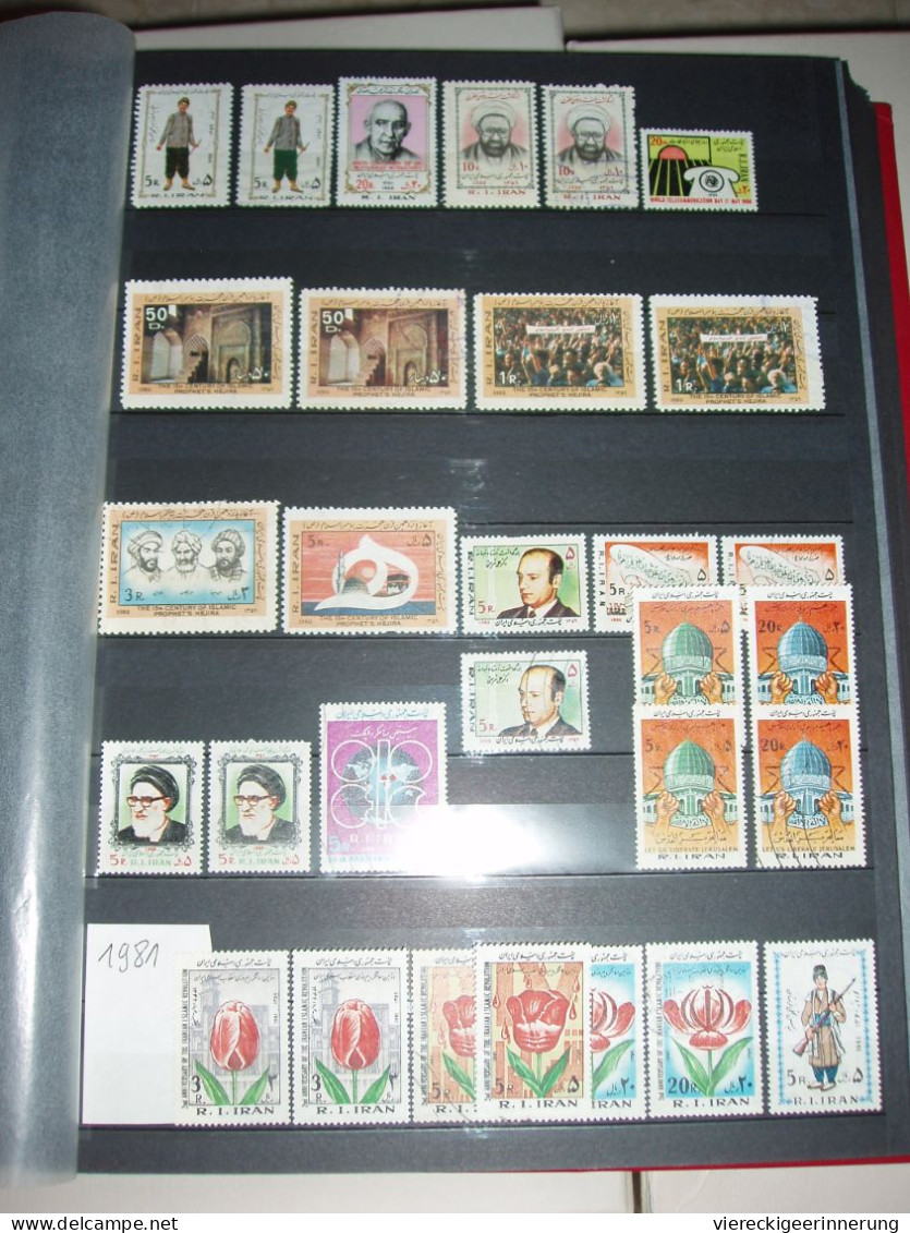 ! Collection in Album, Persia, Persien, Iran, stamps 1960-1999 (a lot from 1980iger) + 27 covers + 4 banknotes