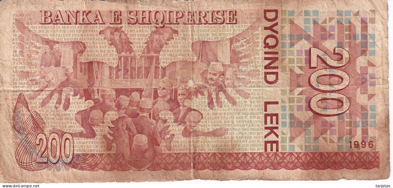 BILLETE DE ALBANIA DE 200 LEKE DEL AÑO 1996 (BANKNOTE) - Albanien