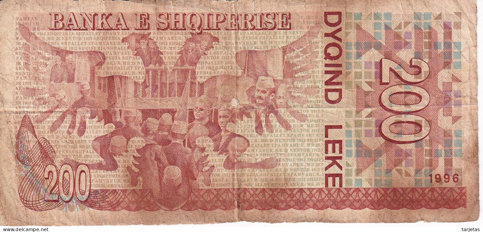 BILLETE DE ALBANIA DE 200 LEKE DEL AÑO 1996 (BANKNOTE) - Albania