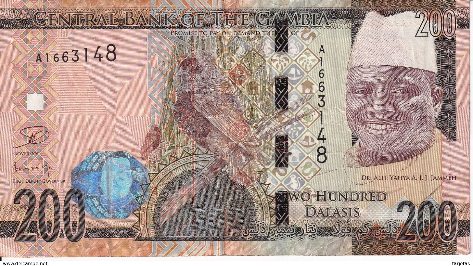 BILLETE DE GAMBIA DE 200 DALASIS DEL AÑO 2015 (BANKNOTE) - Gambia