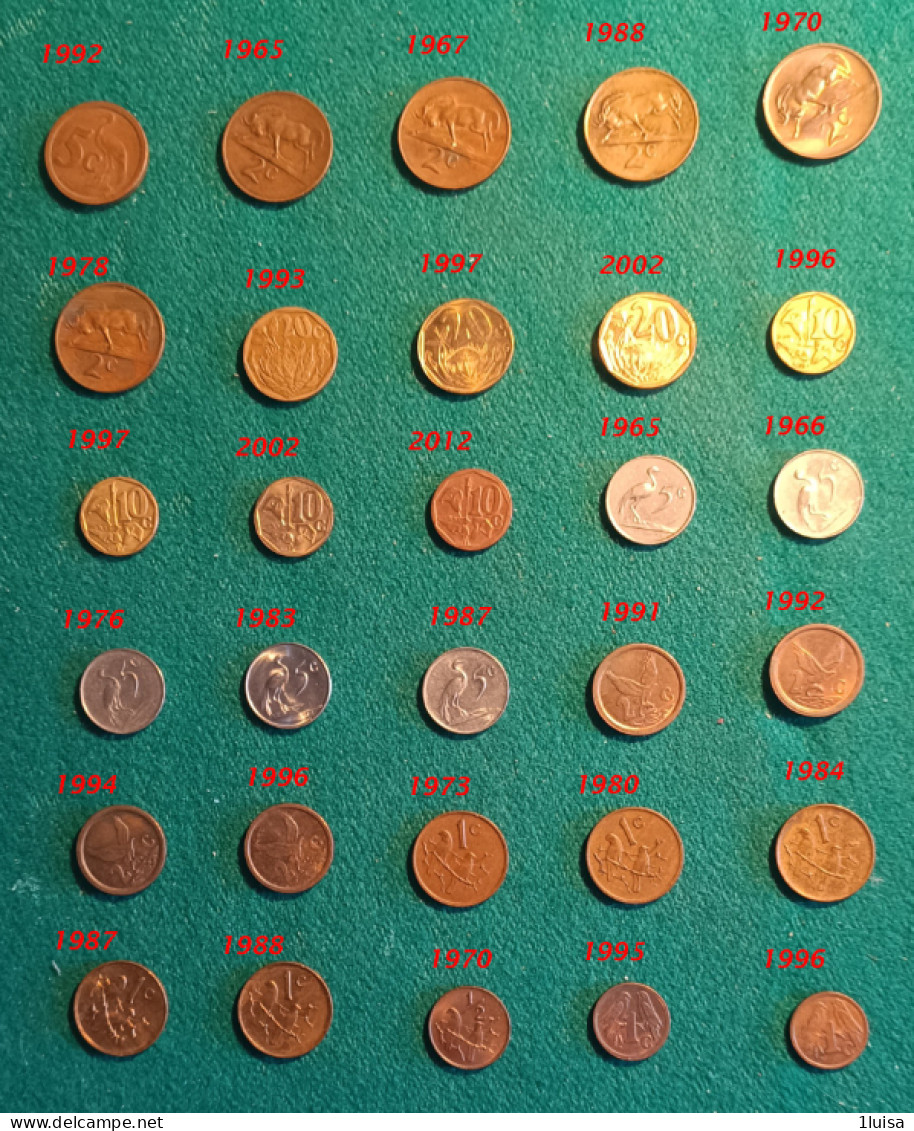 SOUTH AFRICA 30 Monete Originali Diverse Per Data 2 - South Africa