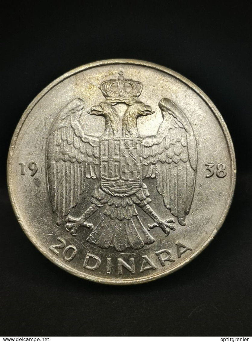 20 DINARS ARGENT 1938 ROYAUME DE YOUGOSLAVIE / YOUGOSLAVIA SILVER - Joegoslavië